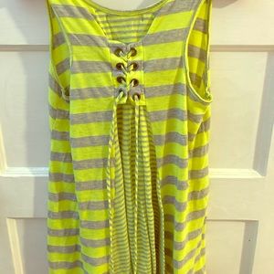 Neon yellow striped top